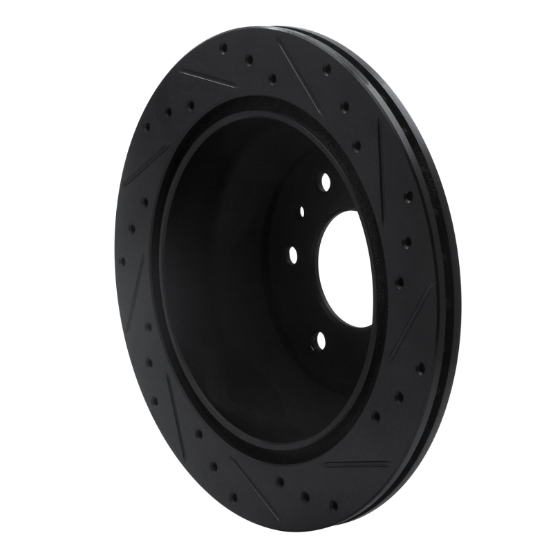 Buick Rainier Brake Rotor (1) - Rear Left - R1 Concepts - Drilled & Slotted - Black - `02-`09